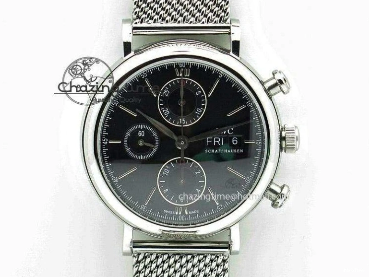 MIROTIME 1218 Durable Portofino 37mm RG V7F 1:1 Best Edition Gray Dial Diamonds Bezel on Black Leather Strap A 7089